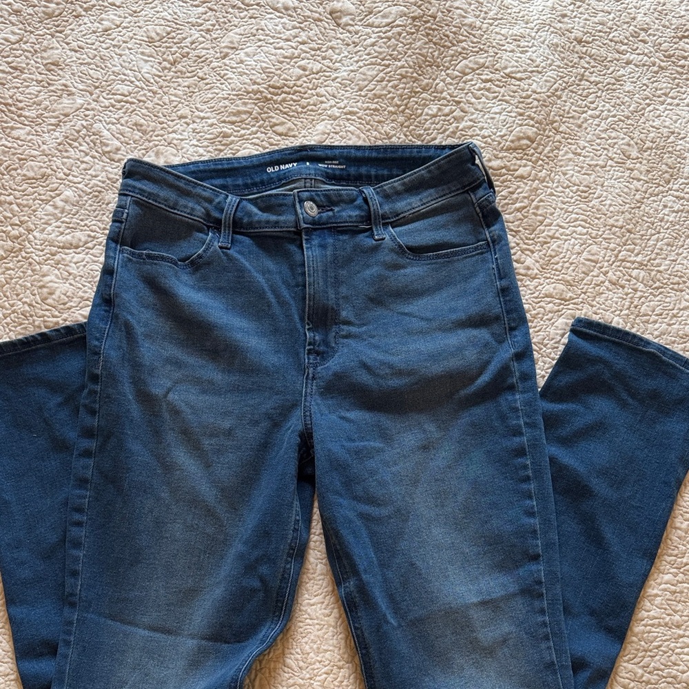 Old Navy Women's Dark Blue Straight Leg Jeans